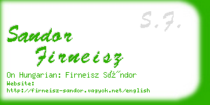 sandor firneisz business card